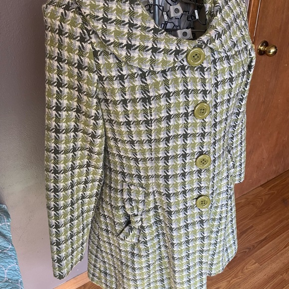Women’s Large Vintage Green Plaid Coat - Picture 1 of 4